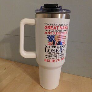 Novelty 40 oz Insulated Tumbler with Lid & Straw, Brand New, "GREAT NANA"